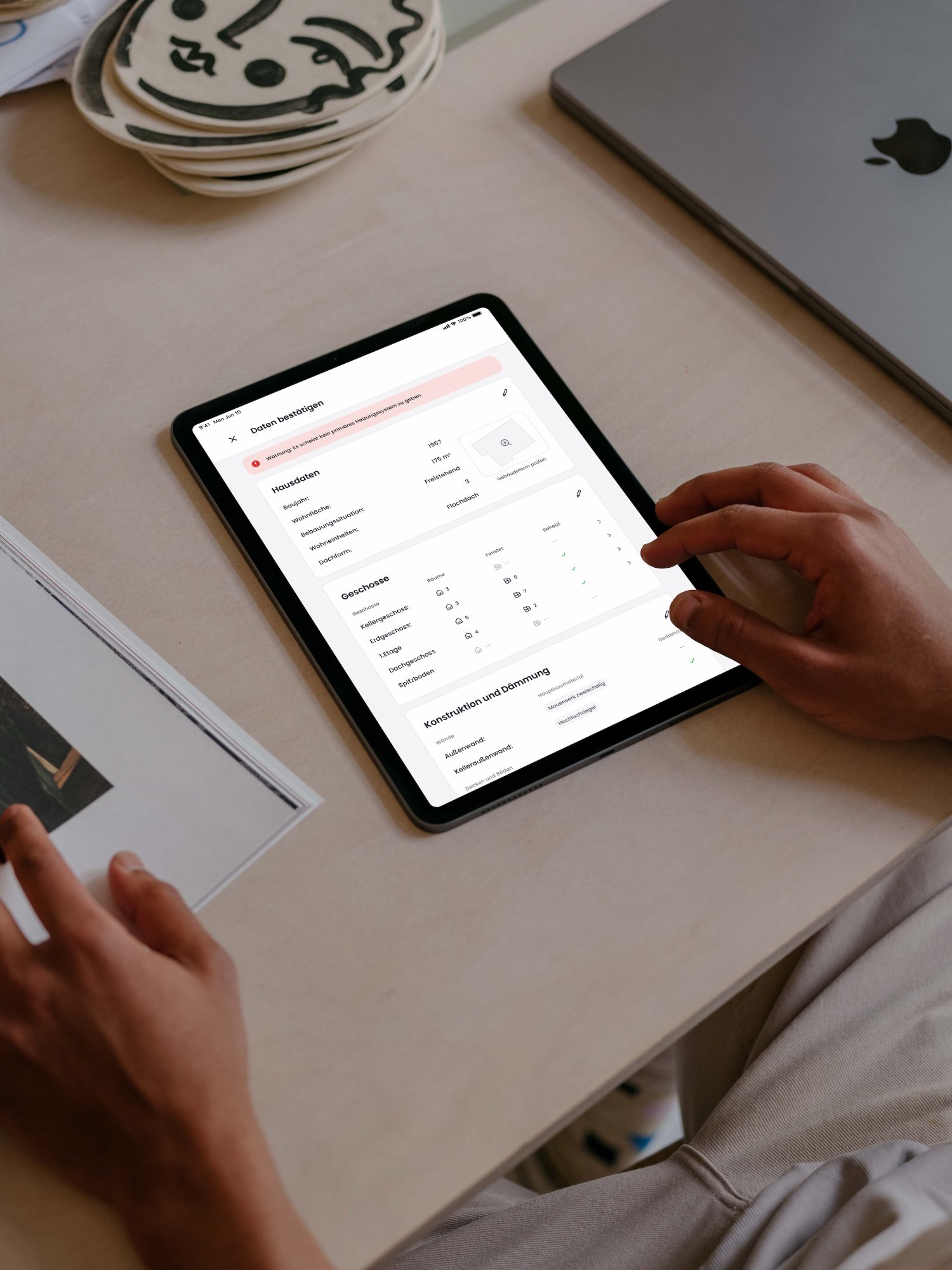 Data review screen