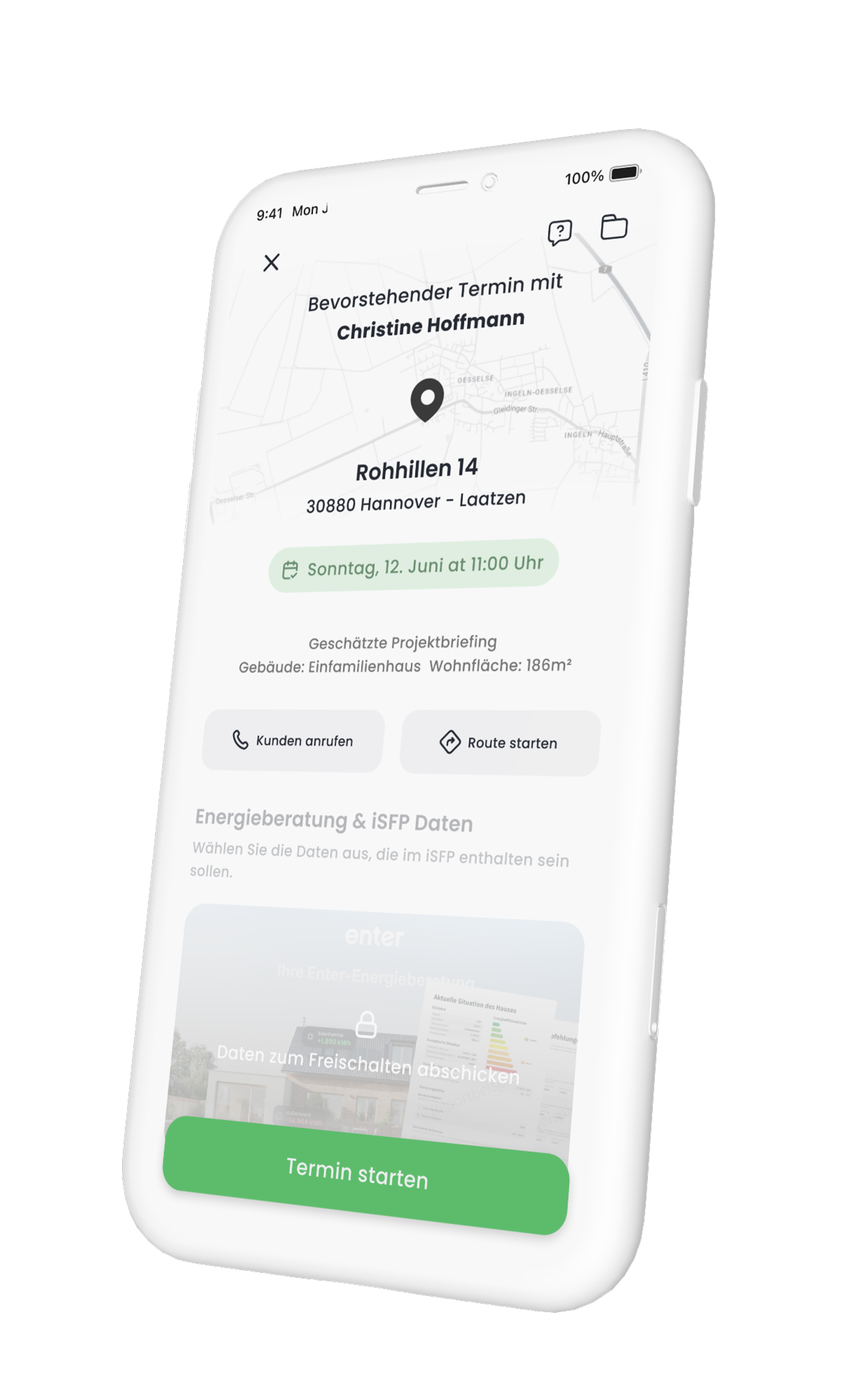 Pre-appointment briefing screen