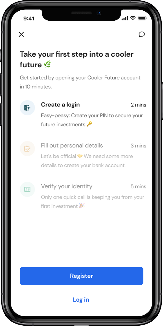 Registration flow — take your first step