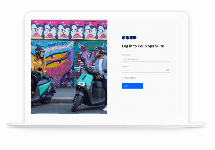 Login screen