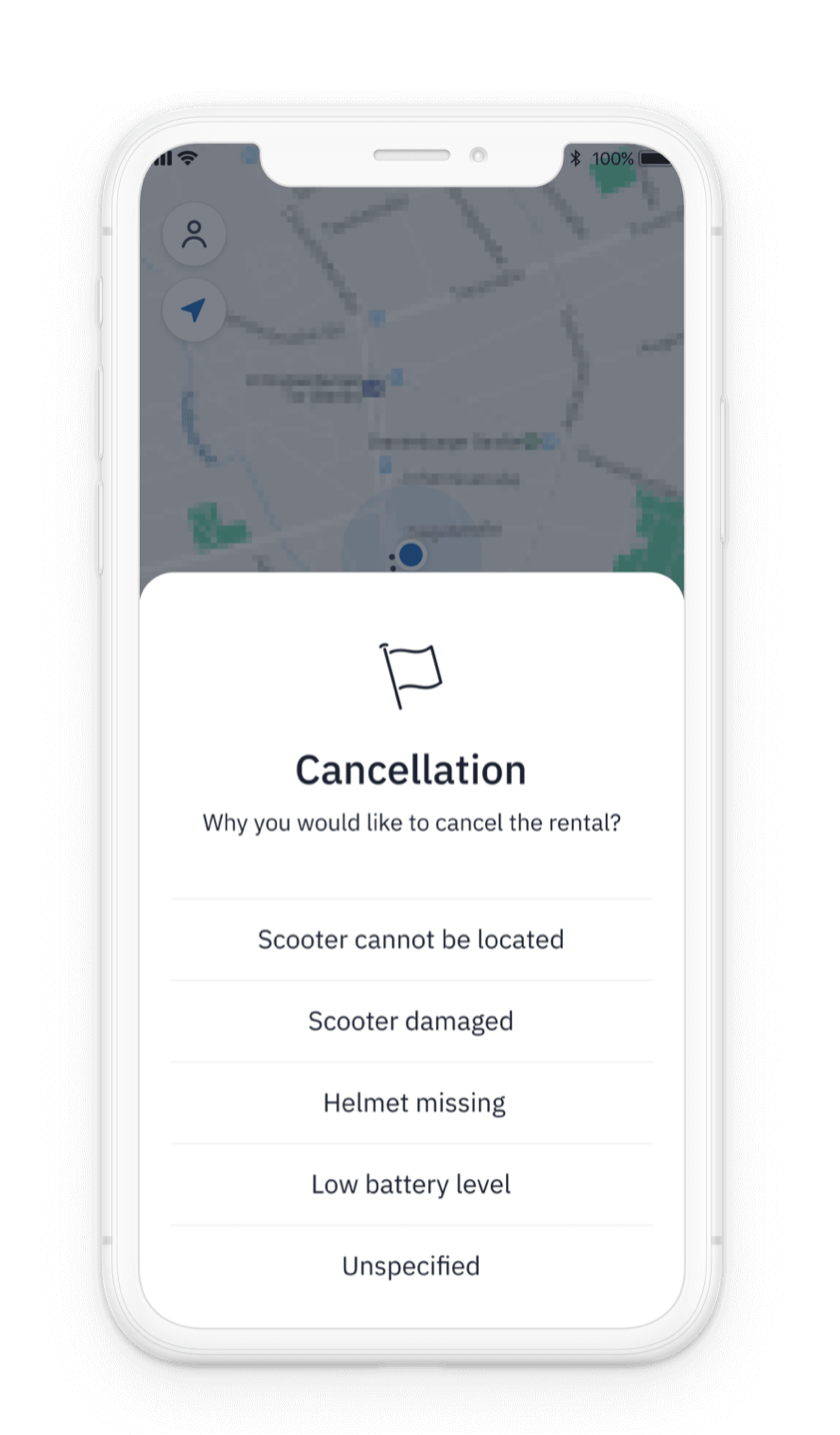 Cancellation flow with structured reason prompt